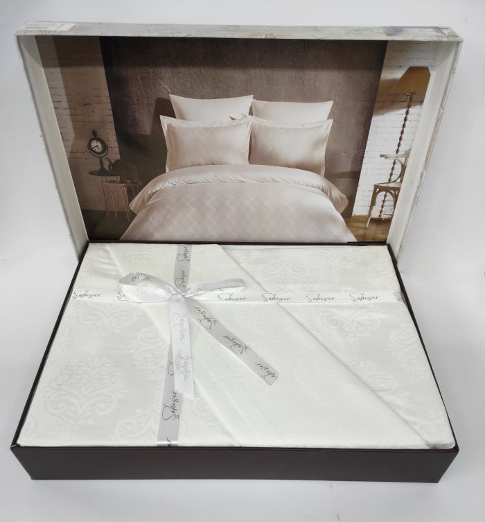 Постільна білизна Saheser Jacquard Vip Satin 200X220 Samara Krem