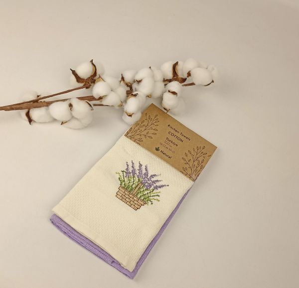 Набір вафельних рушників Meteor 2шт Pattern Hanger Lavander 4