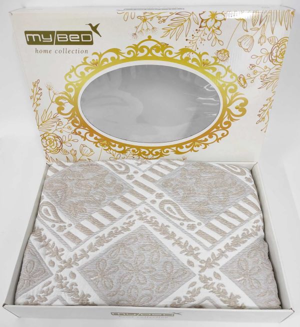 Покривало My Bed Жакард 240x240 Модель 11 Gold-Cappucino