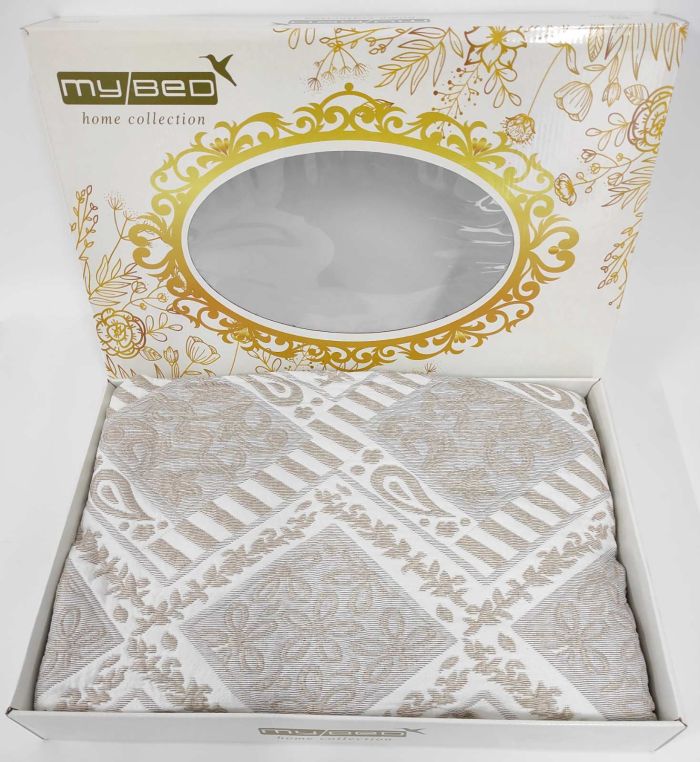 Покривало My Bed Жакард 240x240 Модель 11 Gold-Cappucino