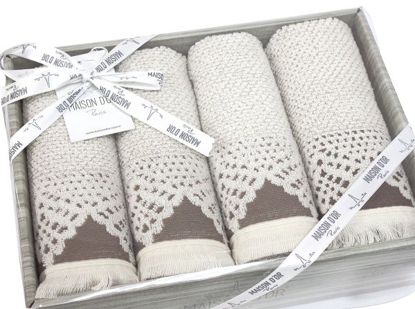 Рушники Maison D'or 4шт Jacquard Naturelle 40x60