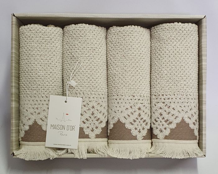 Рушники Maison D'or 4шт Jacquard Naturelle 40x60