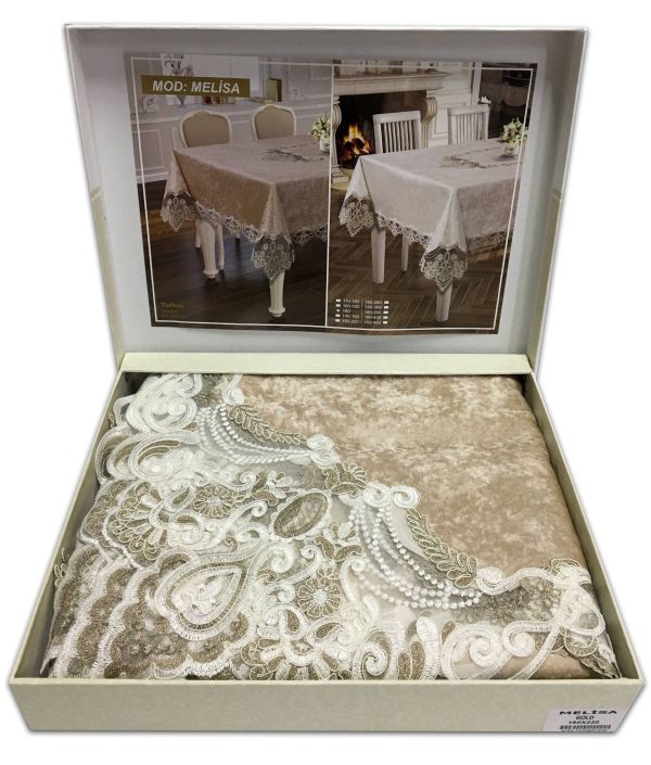 Скатертина Велюр Acme Tekstil 160x260 Melisa Capiccino