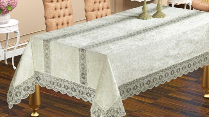Скатертина Велюр Maison Royale 160x260 Defne Cream
