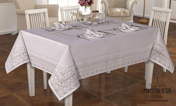 Скатертина Set Maison D'or 160х320+8psc Palmer Gri