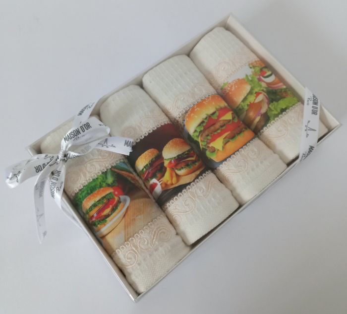 Подарунковий набір рушників Maison D'or Burger Ekru