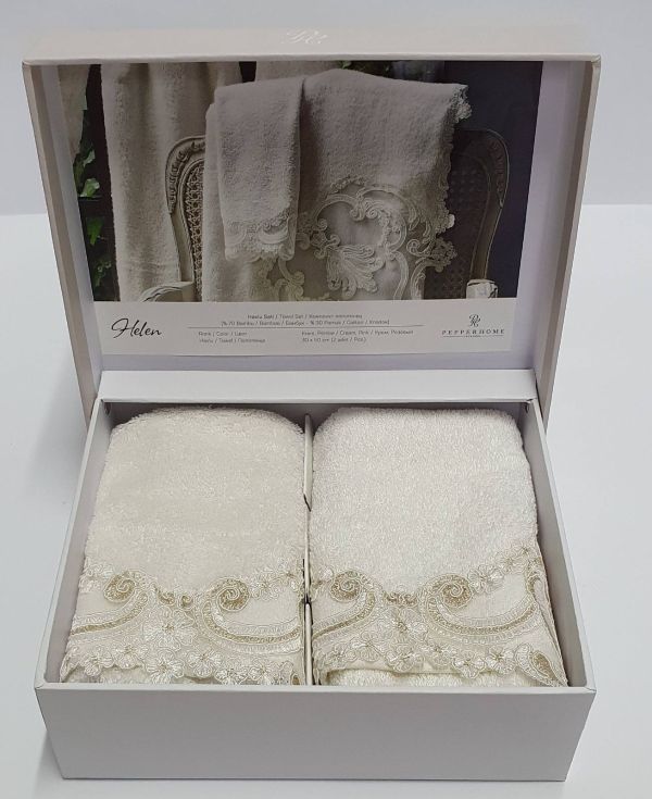 Набір рушників 2шт Pepper Home Helen Cream  30*50