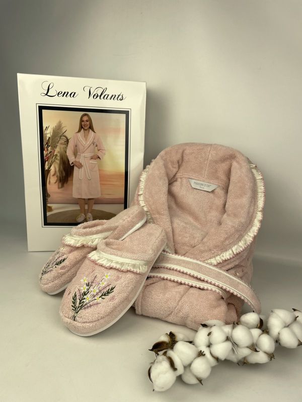 Халат жіночий Maison D'or Lena Volants Rose S