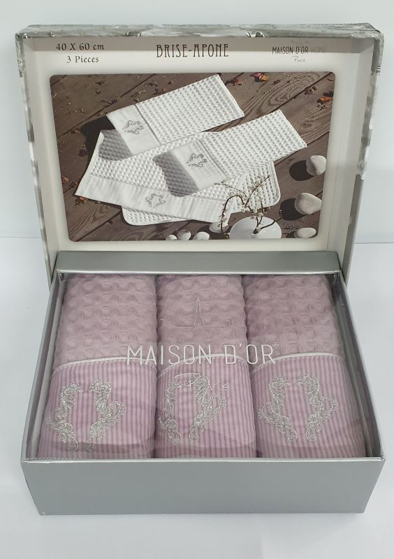 Рушники Maison D'or 3шт Brise-Apone 40x60 Dark Lilac