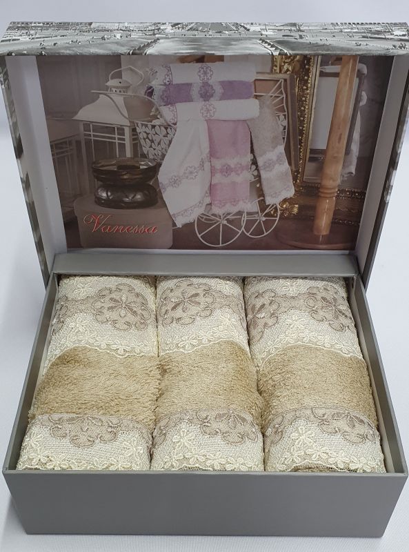 Рушники Maison D'or 3шт Vanessa Set 30x50 Beige