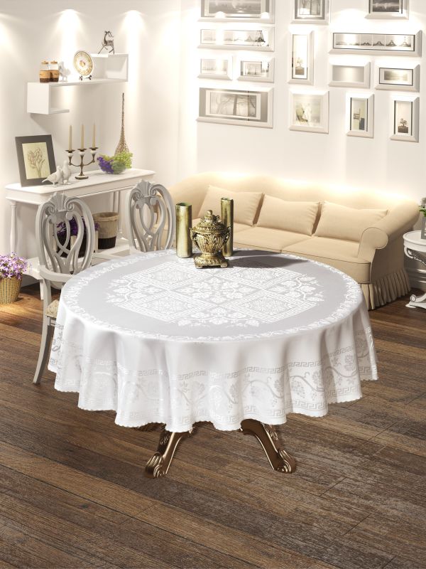 Скатертина  Maison Royale 160 Круг Cazibe White