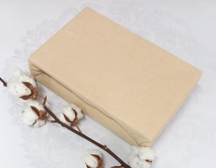 Простирадло 200х200 махрове на резинці "Home line"  Beige 130г/м2