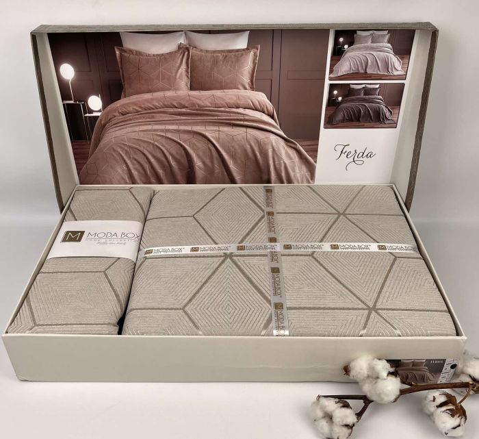 Покривало Moda Box 240х260 з наволочками Ferda Gri