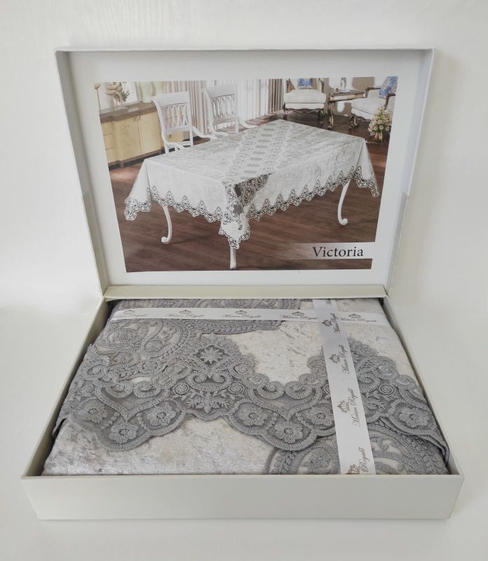 Скатертина Велюр Maison Royale 160x300 Victoria Grey