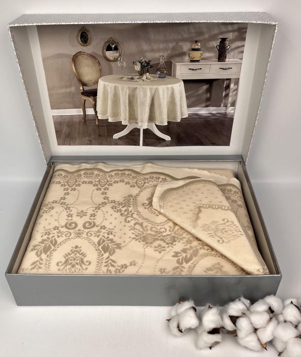 Скатертина Set Maison D'or Q180+Q170+6pcs+6psc Marinella T.Cloth Beige