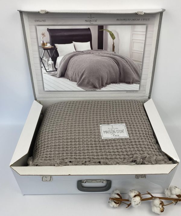 Покривало Maison D'or бавовняне Emeline 240x260 Beige