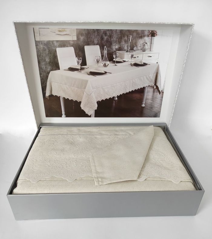 Скатертина Set Maison D'or 160х260+8psc Tiana T.Cloth Silver