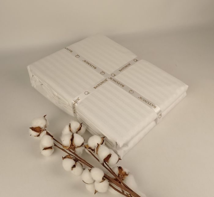 Постільна білизна Batunur страйп 200x220 см Sena White