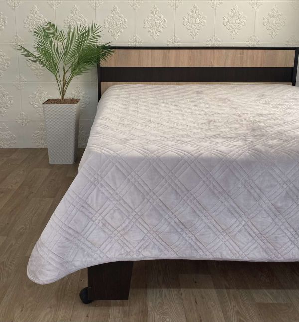 Покривало велюрове Model-18 (1287) 220х240 Light Grey