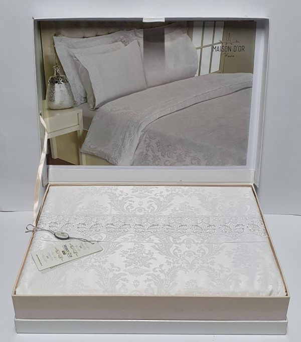 Постільна білизна Maison D'or сатин бамбук 200х220 Zeyna Beyaz