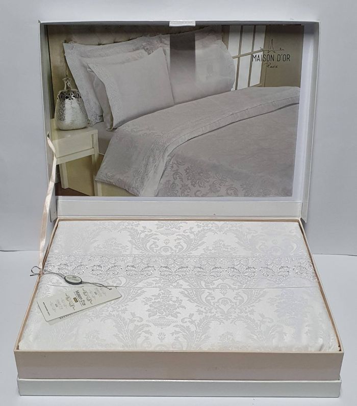 Постільна білизна Maison D'or сатин бамбук 200х220 Zeyna Beyaz