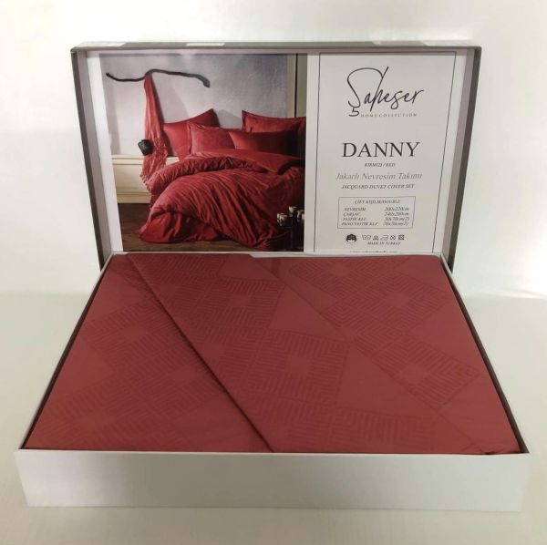 Постільна білизна Saheser Jacquard Vip Satin 200X220 Danny Kirmizi