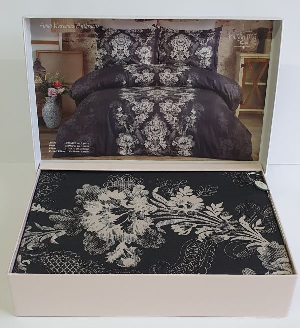 Постільна білизна Maison D'or сатин 200х220 Anna Karenina Anthracite