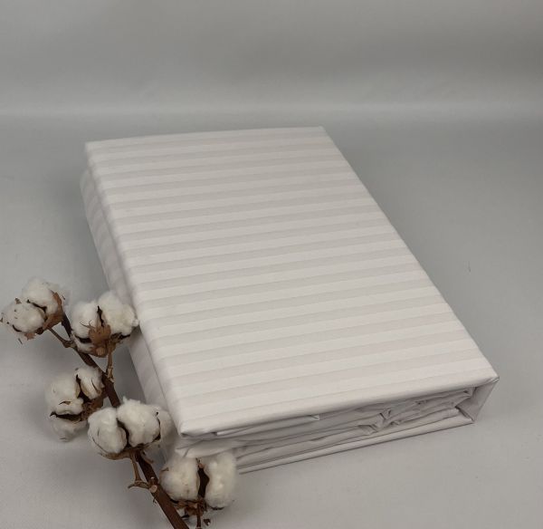 Постільна білизна Pretty 200x220 страйп-ранфорс White