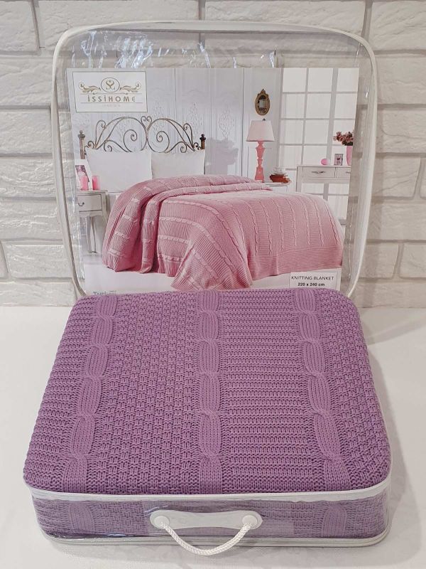 Плед вязаний Issihome Purple 220х240