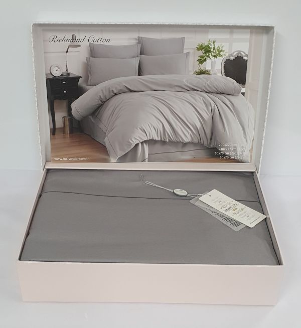 Постільна білизна Maison D'or ранфорс Richmond Cotton 200х220 Grey