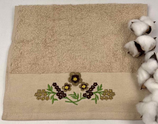 Махровий рушник Ma Me 30х50 Flowers 4 Beige