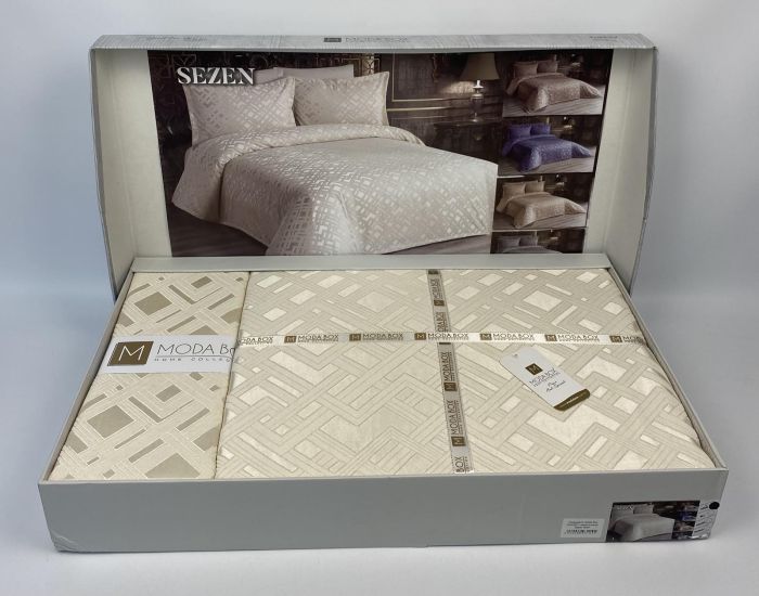 Покривало Moda Box 240х260 з наволочками Sezen Krem