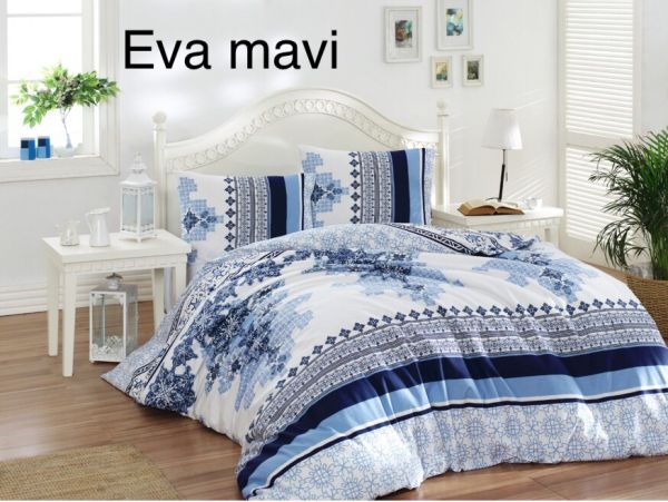 Постільна білизна Altinbasak ранфорс 200x220 Eva Mavi