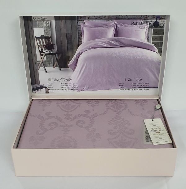 Постільна білизна Maison D'or сатин жаккард 200х220 Mirabella Lilac