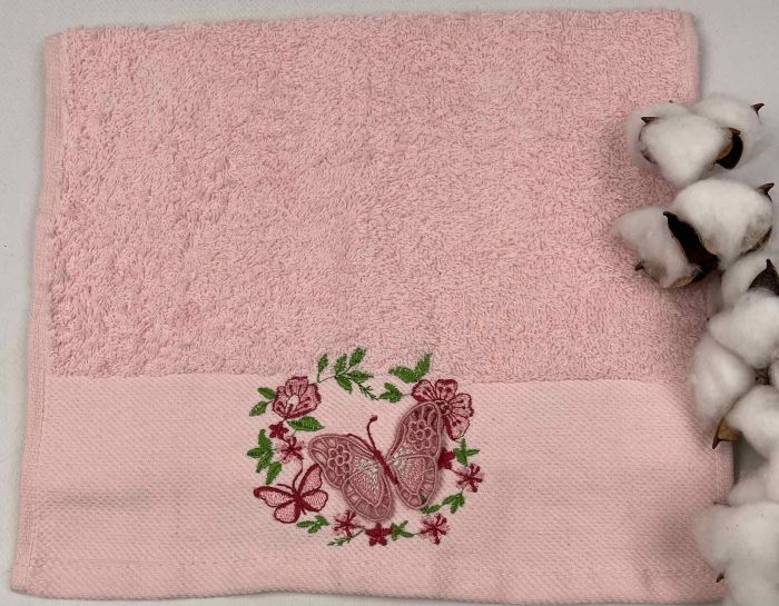Махровий рушник Ma Me 30х50 Butterfly 1 Pink