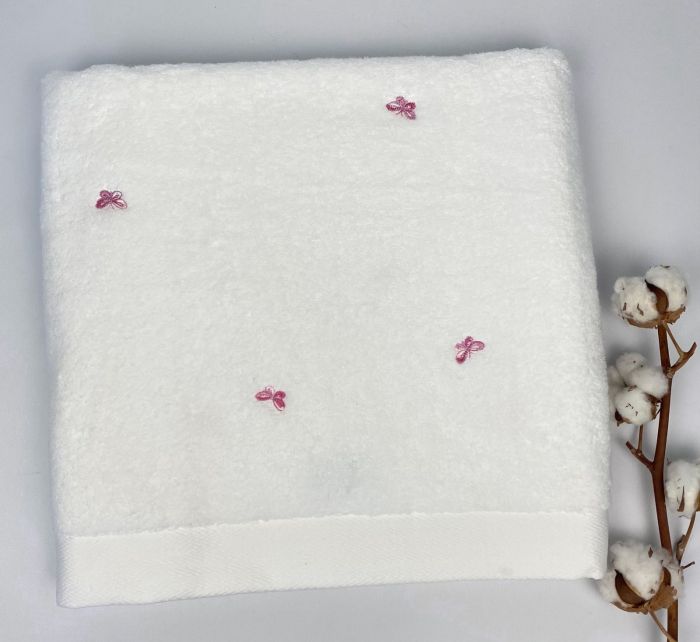Рушник Maison D'or Butterflies 85x150 White/Dark lilac