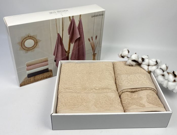 Рушники Maison D'or 3шт Garden Rose Beige