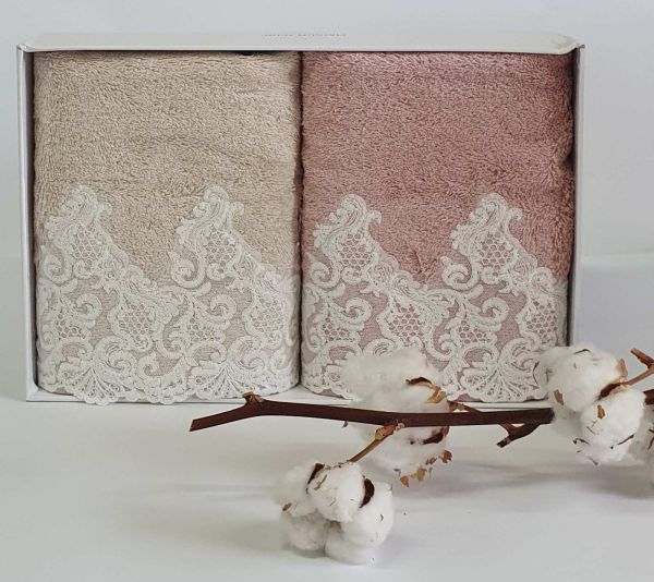 Рушники Maison D'or 2шт Jasmin Beige Rose