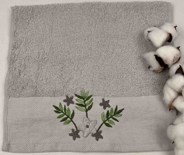 Махровий рушник Ma Me 30х50 Flowers 1 Gray