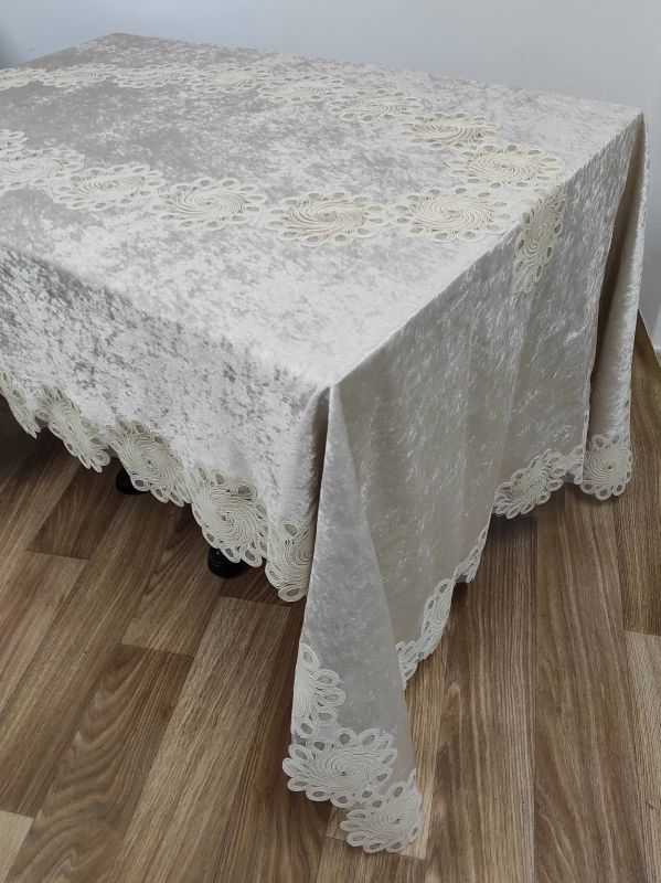 Скатертина Велюр Acme Tekstil 160x220 Dongu Capiccino PVS