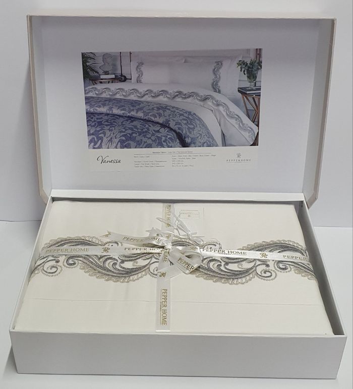 Постільна білизна Pepper Home Vanessa 200x220 Cream - Blue