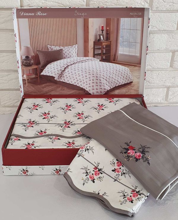 Постільна білизна Maison D'or сатин 160х220 Diana Rose Antracite