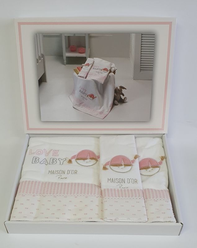 Рушники дитячі Maison D'or 3шт Love Baby