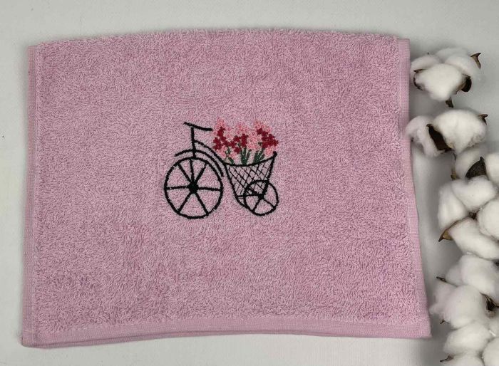 Махровий кухонний рушник Happy cotton 30х50 Bike Pink