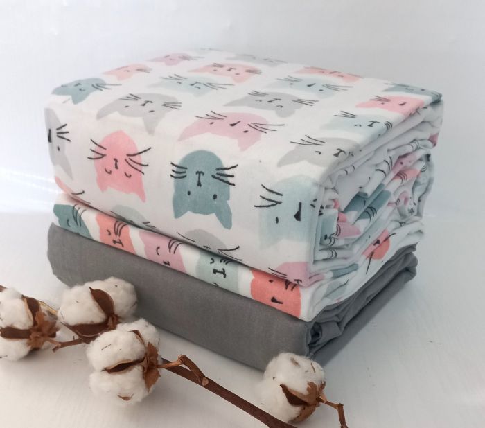 Постільна білизна Cotton Collection фланель 160х220 Cats