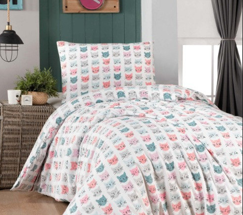 Постільна білизна Cotton Collection фланель 160х220 Cats