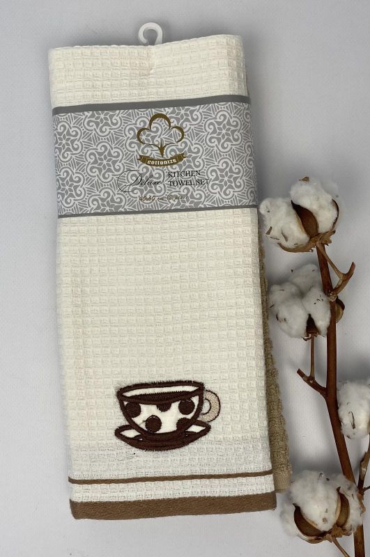 Набір кухонних рушників 2 шт Cottonize Cup Brown