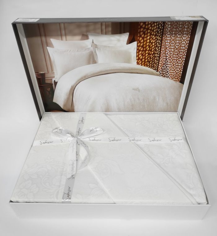 Постільна білизна Saheser Jacquard Vip Satin 200X220 Rosella Gul/Krem