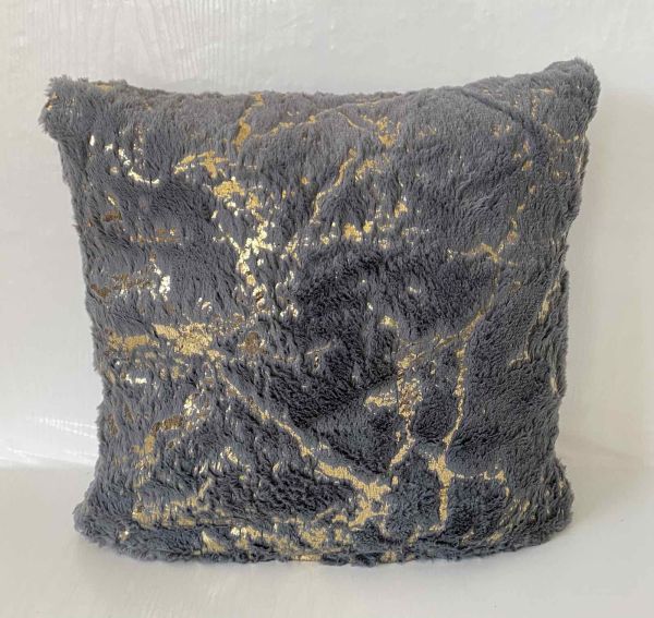 Наволочка велюр з золотом 40*40 Anthracite
