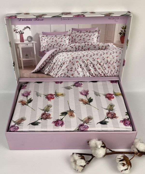 Постільна білизна Maison D'or сатин 200х220 Rose Dream Lilac